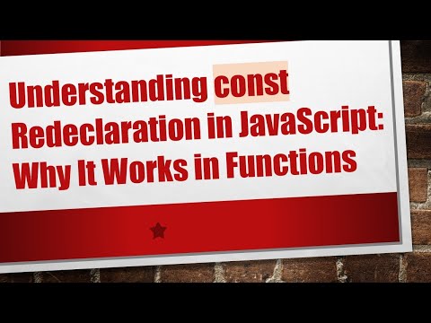 Understanding const Redeclaration