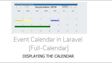 CRUD-Event Calender: Display/Fetch in Laravel (Full-Calender) - Step 2/5