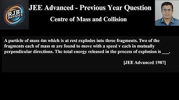 A particle of mass 4m which is at rest explodes into three fragments. Two of the fragments each of m