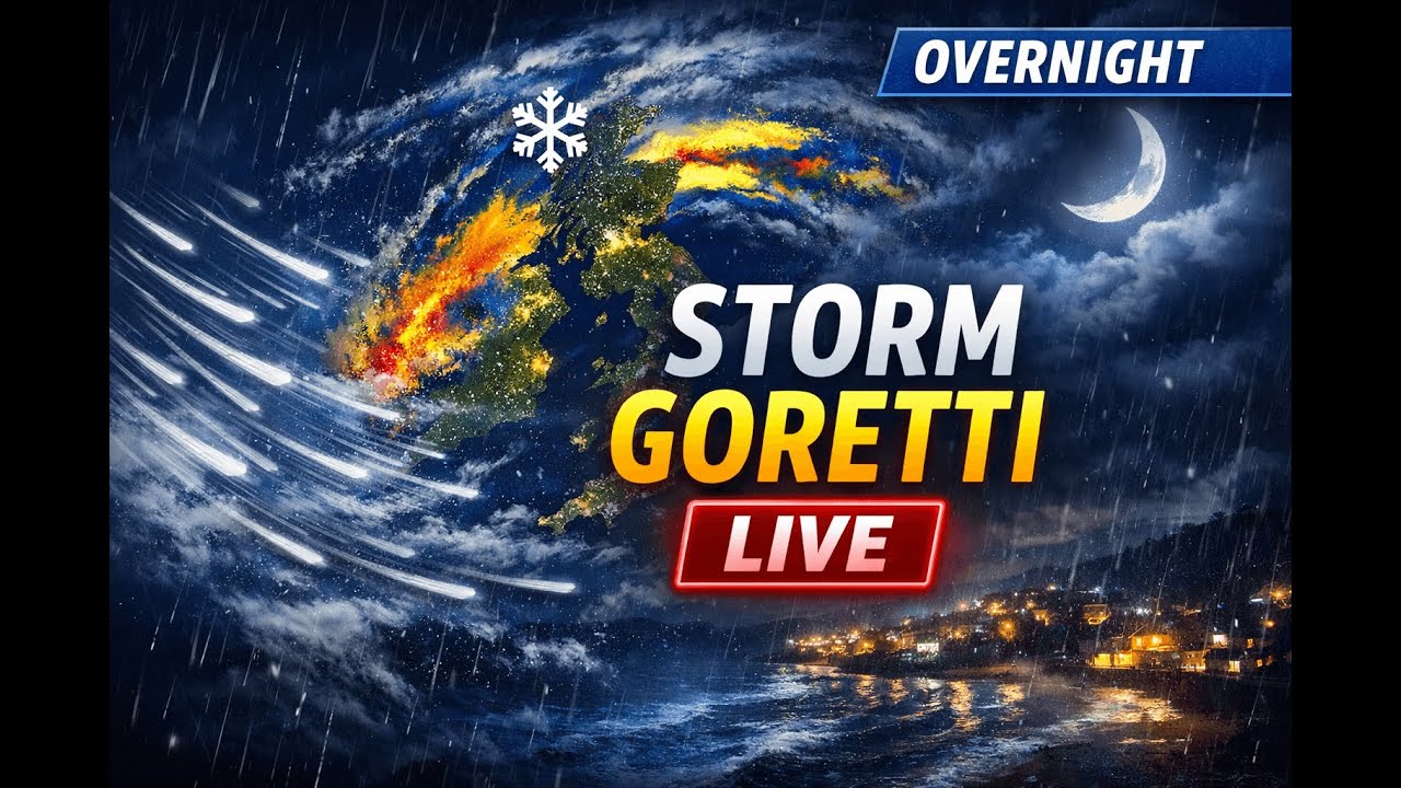 LIVE Storm Goretti UK 🌧️💨 Overnight Rain, Wind & Live Weather Cam