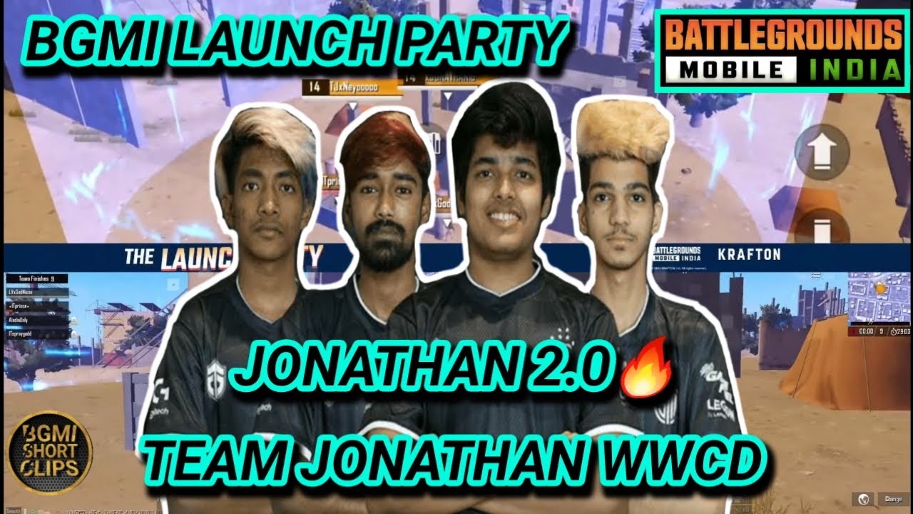 TEAM JONATHAN 13 KILL WWCD IN BGMI LAUNCH PARTY | TEAM JONATHAN VS TEAM ...