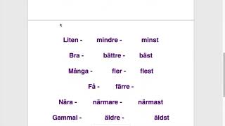 تعلم السويدية: صيغة المقارنة الجزء الثالث