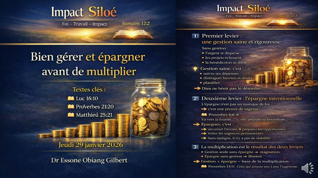 🟠« BIEN GÈRER ET ÉPARGNER AVANT DE MULTIPLIER » 📖 Luc 