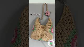 Crochet Shoulder Bag 🌻 Granny Square Crochet C113 #grannysquarecrochet #crochetbag