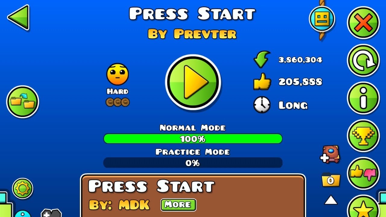 finishing press start in geometry dash in one attempt - YouTube