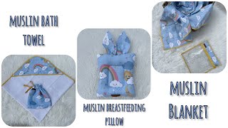 Let's Make Muslin Baby Blanket, Baby Towel and Breastfeeding Pillow | DIY Baby Care Set