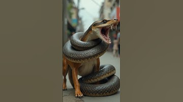 Snake Attack! Giant Python Goes After a Dog! #shorts