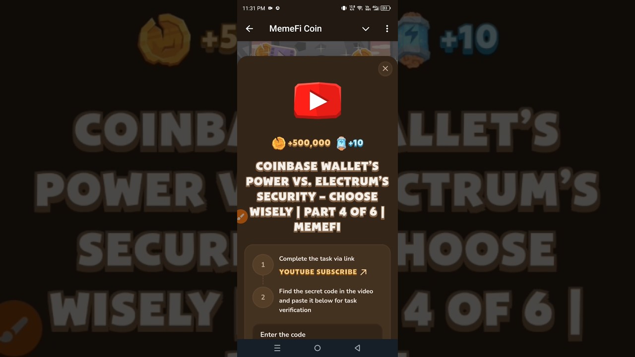 Coinbase Wallet’s Power vs. Electrum’s Security – Choose Wisely | Part 4 | Memegi Youtube Video Code