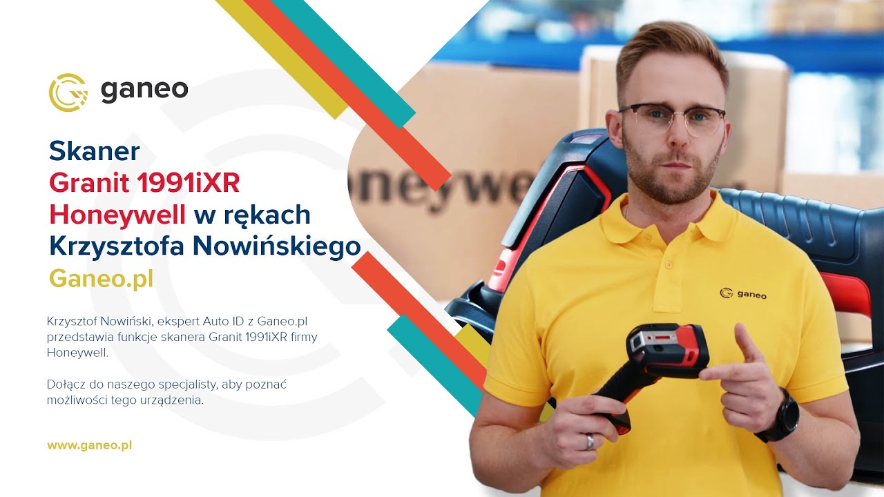 Skaner Granit 1991iXR Honeywell w rękach Krzysztofa Nowińskiego z Ganeo.pl