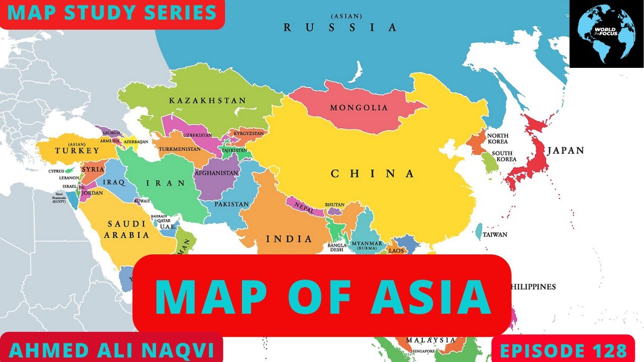 Asia Study Map Primary Learning Classroom World Map Removable