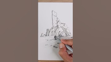 How to draw rocks #rock #drawing