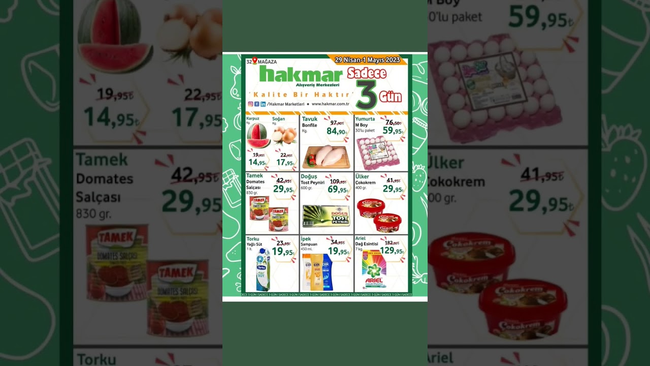 HAKMAR MARKET SADECE 3 GÜN GEÇERLI FIRSAT ÜRÜNLER BROŞÜRÜ 