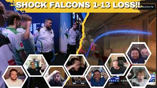 STREAMERS REACT TO CRAZY FALCONS 1-13 LOSS! | FALCONS V 9Z GLOBANT | DUST II | PGL ASTANA | CS2