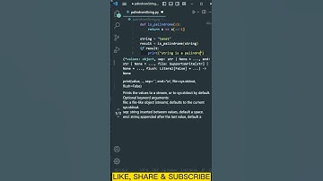 Check String Palindrome or Not by using Python #shorts #shortsvideo #python