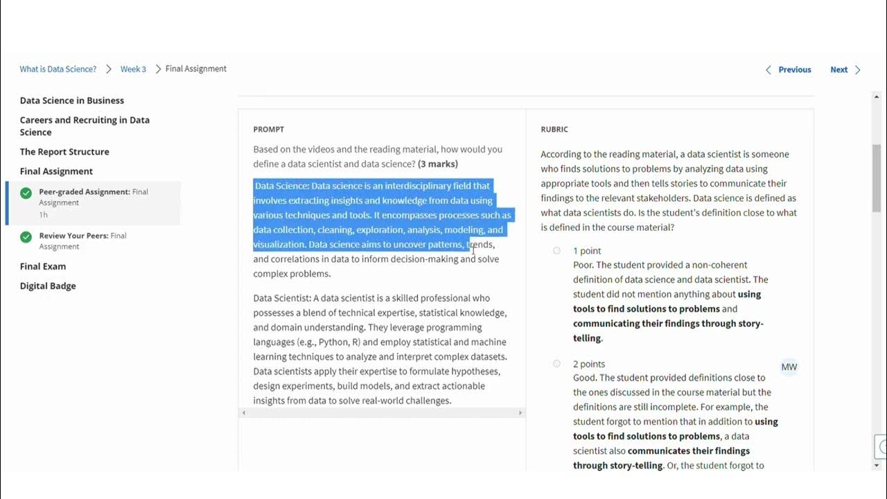 Coursera ibm what is data science final assignment solution peer