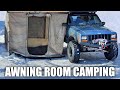 Solo Winter Wheeling & Overland Camping Northern Sweden: ARB Awning Room with Diesel Heater