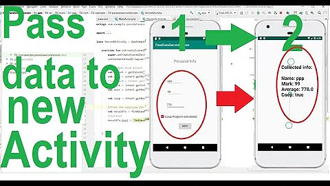Pass Data between Activities using Intent (Kotlin) - Android Studio