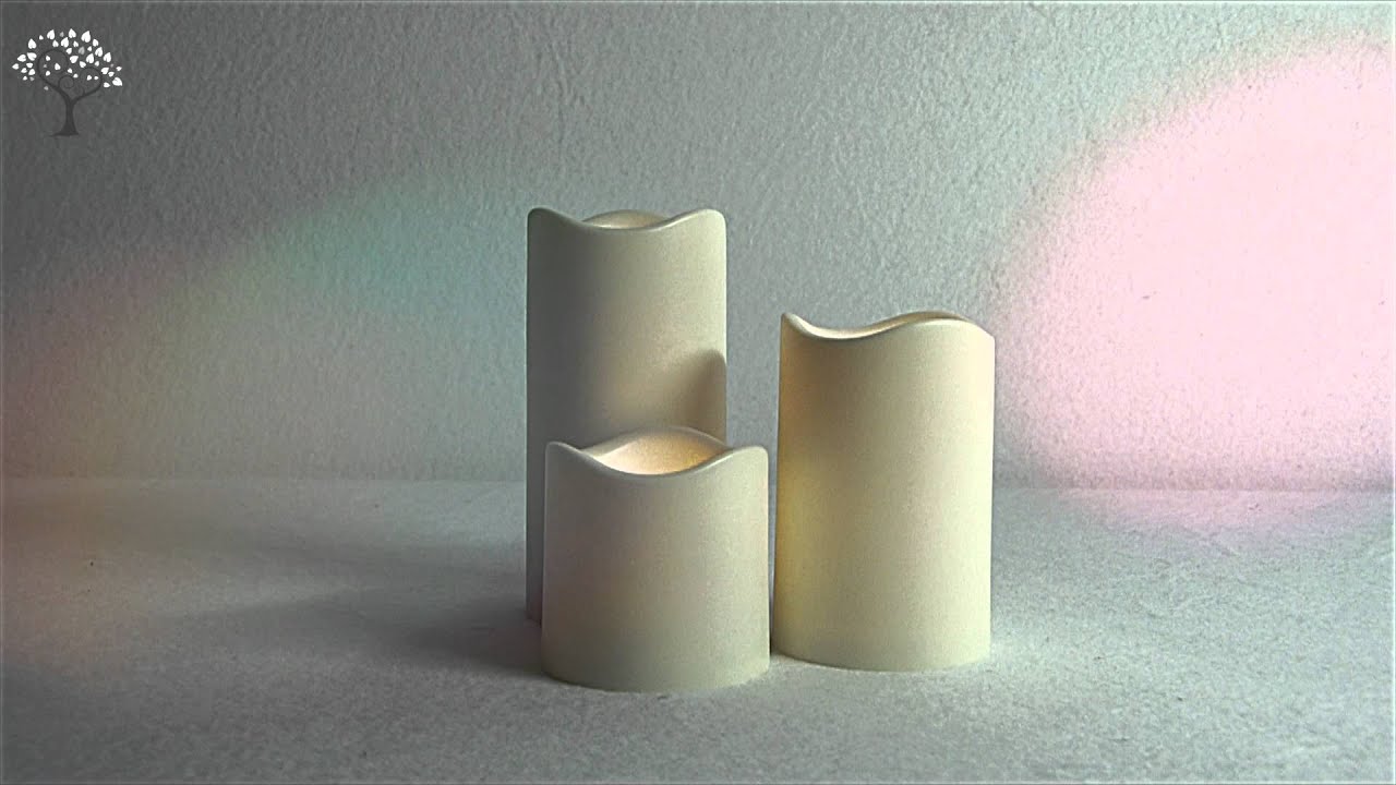 LED-Leuchtkerze aus Kunststoff, flackernd mit Zeitsteuerung in amber Artikel-Nr. 067-29