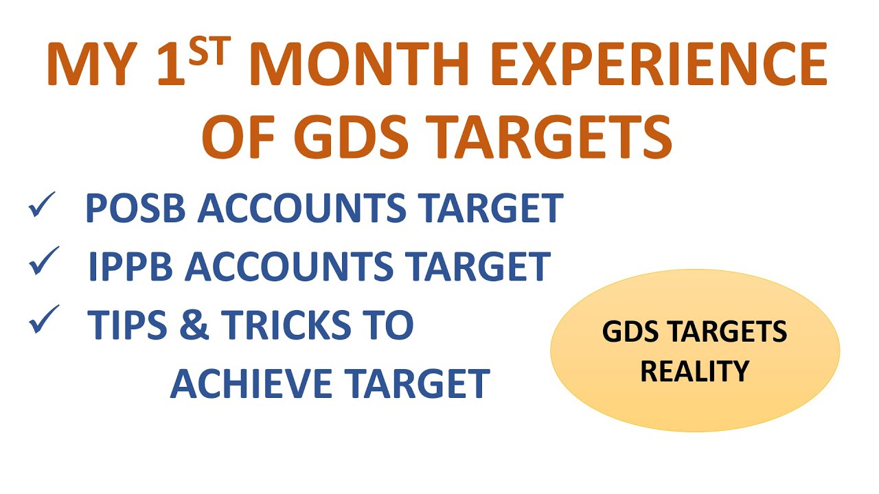 MY 1st MONTH EXPERIENCE OF GDS TARGETS | INDIA POST GDS TARGET REALITY | 