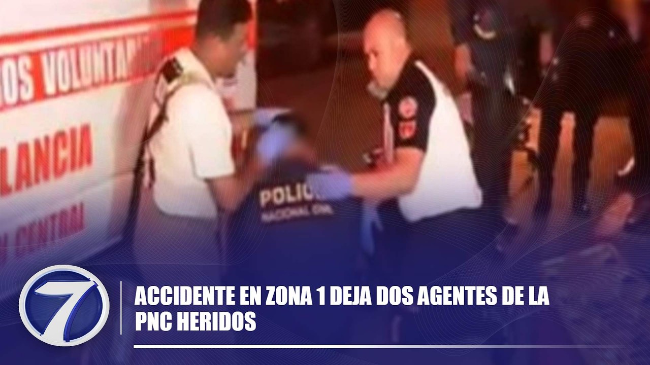 Accidente en zona 1 deja dos agentes de la PNC heridos