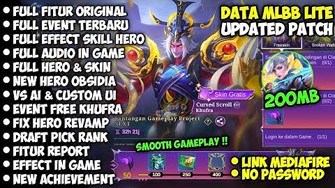 DATA ML LITE 200MB FULL EVENT PATCH OBSIDIA TERBARU | ML LITE | CARA MENGATASI ML LAG & PATAH PATAH