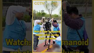 Watch: how humanoid robots refuel during a half marathon #coolchina