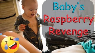 Baby Gives Mom Raspberries