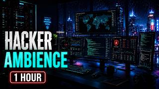 Hacker Desk Ambience | Dark Cybersecurity Music for Coding & Deep Focus | 1 Hour