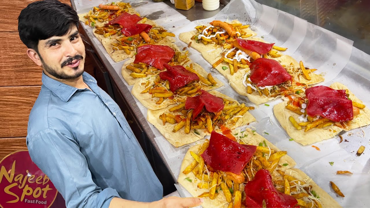 Afghani Burger Recipe | Islamabad Street Food | French Fries Burger | Overloaded Kabuli Burger