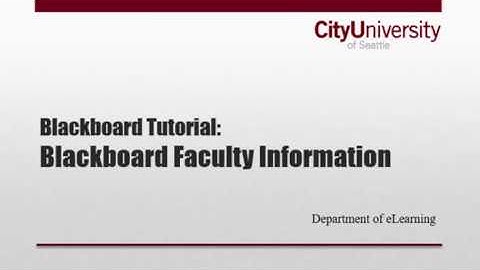 CityU Blackboard Faculty Information
