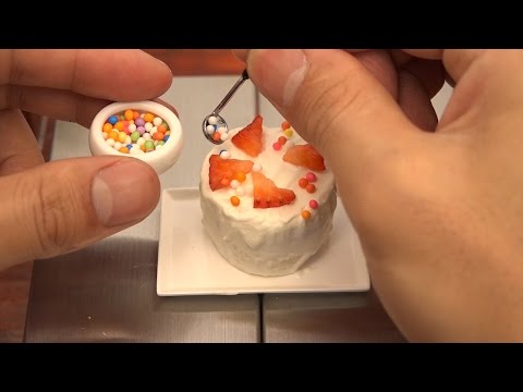 Minimadkage 食べれるミニチュア いちごのケーキ / Sød Miniature Strawberry Shortcake!