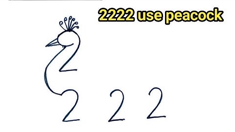 How to draw peacock with 2222 Number|How to turn 2222 in peacock Drawing | Peacock Drawing art 