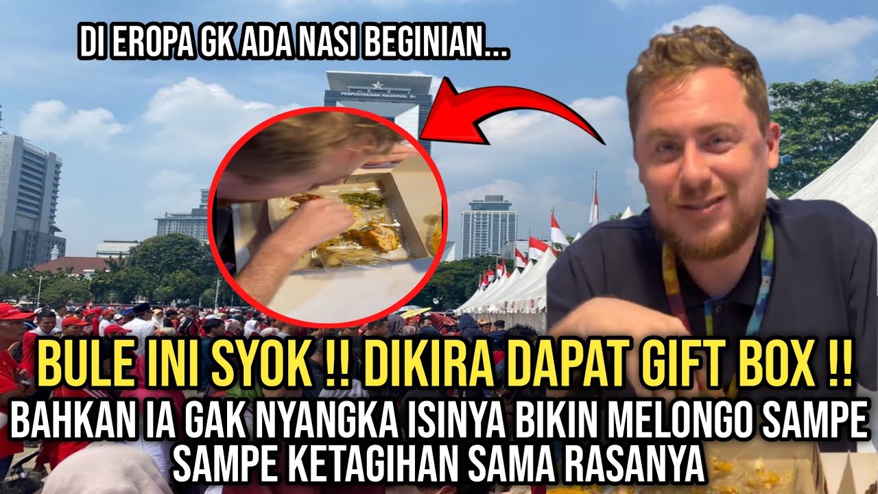 MENGEJUTKAN ! Bule Eropa Ini Syok! Dikirain Gift Box, Ternyata Nasi Kotak Isinya Bikin Melongo!