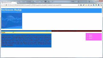 7- Yapısal Etiketler - Header ve Footer