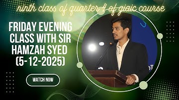 This Friday evening with sir Hamzah Syed 