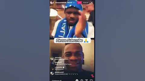 NAPOLI STRIKER VÍCTOR OSIMHEN with  BALOTELLI live on Instagram after winning the SCUDETTO #shorts