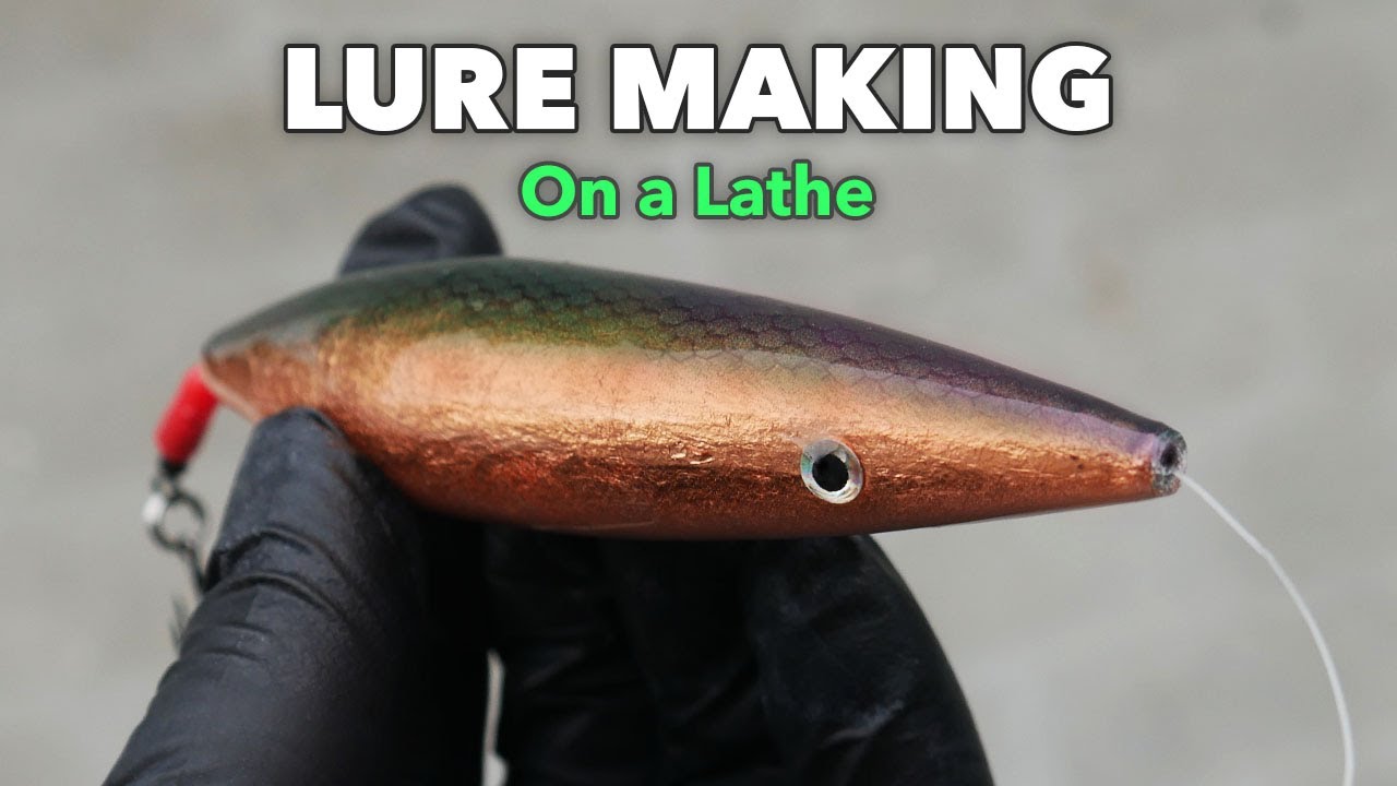 How to Make a Wooden Lure on a Lathe Line-Through for Beginners