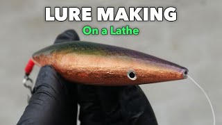 How to Make a Wooden Lure on a Lathe Line-Through for Beginners