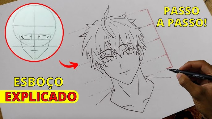 Fica FÁCIL Aprender Como Desenhar Cabelo De Anime Masculino ASSIM!! 