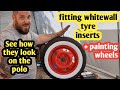 whitewall tyre inserts how to fit plus how to paint wheels #hotrod