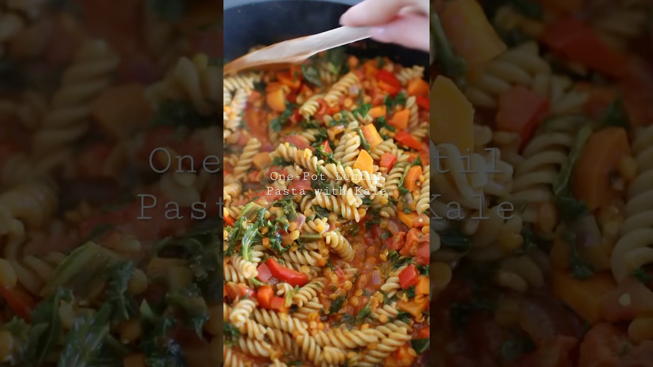 Easy One-Pot Lentil Pasta with Kale Recipe 🍝🌿