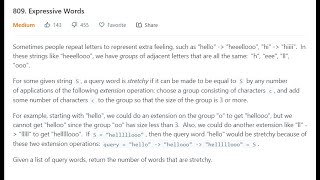 LeetCode 809. Expressive Words, mocking