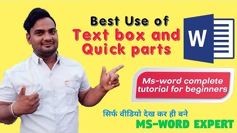 Best 👍 use of Text box and Quick parts // Ms-word full Tutorial
