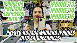 BAGSAKAN NG MGA MURANG IPHONES DITO SA GREENHILLS! IPHONE 13,14,15, PRO MAX UPDATE! MEGA SALE