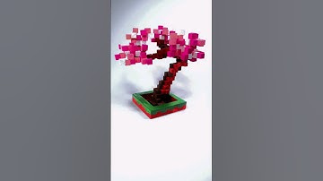 HOW TO MAKE A BONSAI TREE SCULPTURE MINECRAFT STYLE | CHERRY BLOSSOMS BONSAI