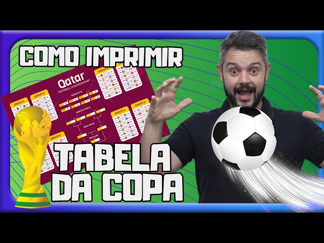 Imprima a tabela da Copa do Mundo da Rússia