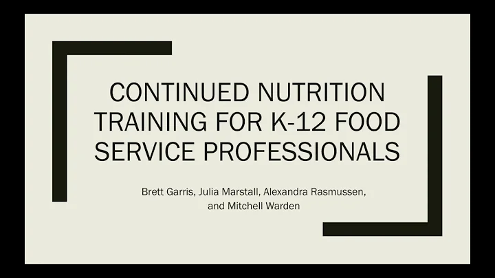 PHE 478 Continued Nutrition Education for K-12 Pro...
