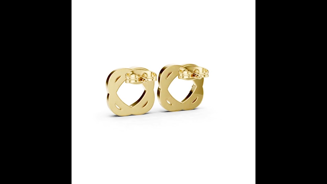Round Cut Twisted Pave Knot Stud Earrings