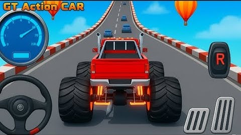 Mega Ramp Monster Car Racing 3D - Extreme Car Stunts -Android Gamepla #MegaRamp #3DGames #CarRacing