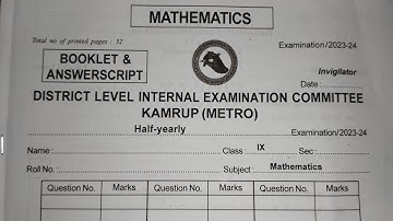 Class 9 General Mathematics Half Yearly 2023 Question Paper